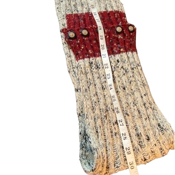 Simply Noelle Oatmeal & Maroon Knit Infinity Scarf O/S - Picture 6 of 9